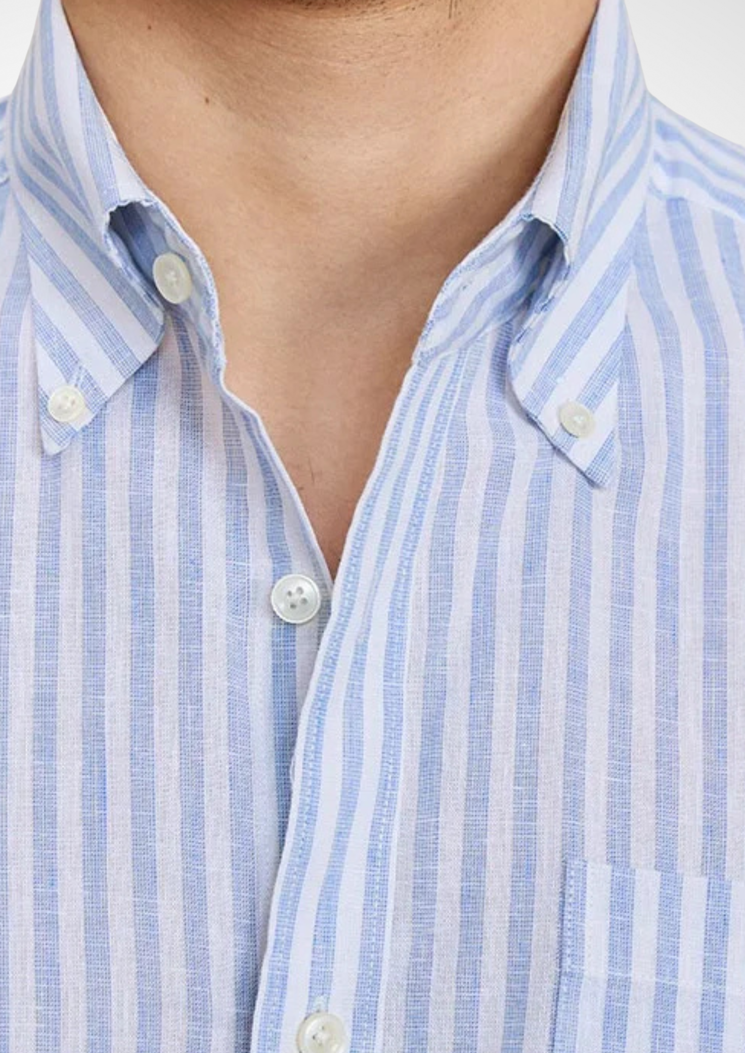 Riviera Pure Linen Shirt - Light Blue
