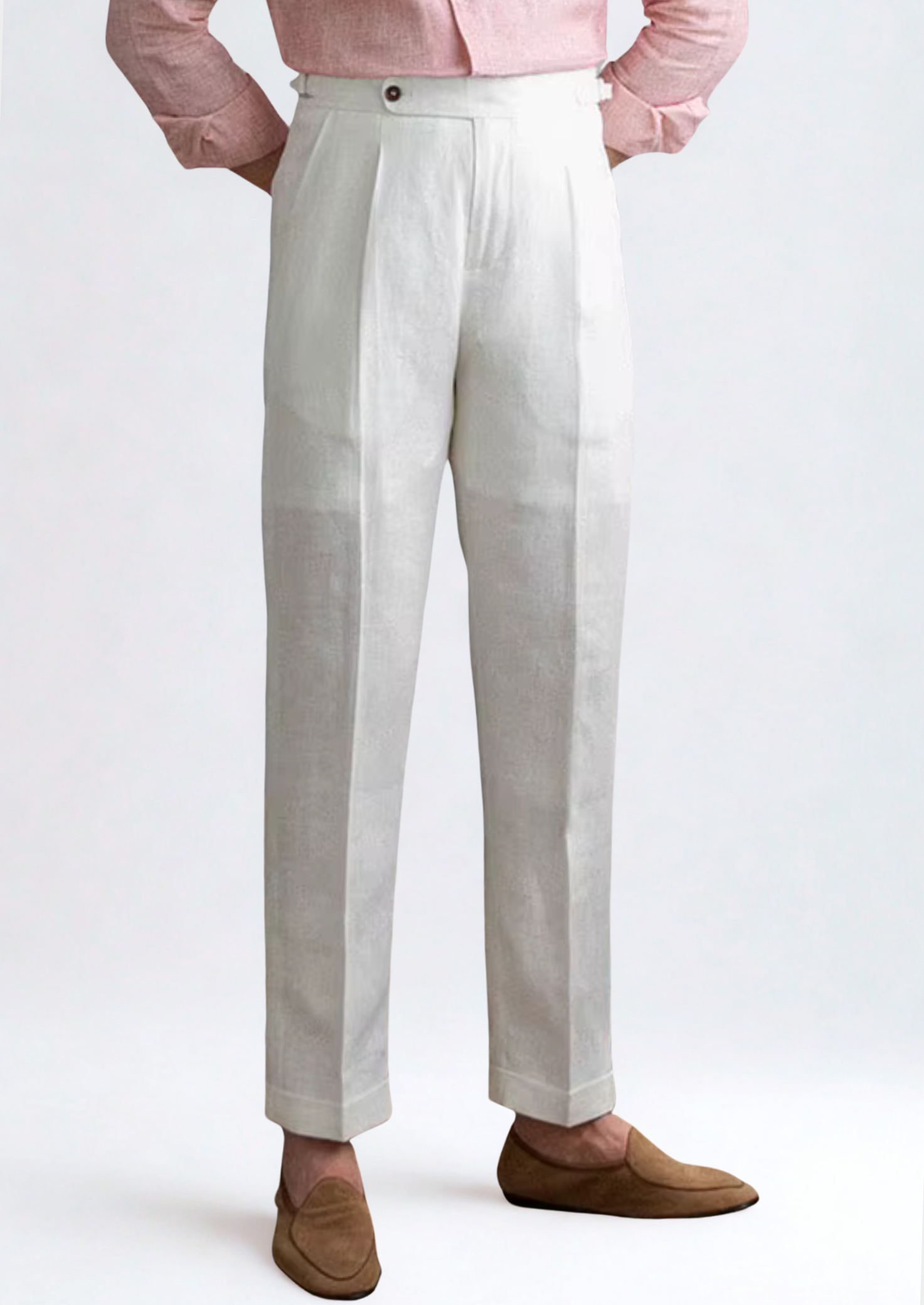 Vellori Coastal Pleated Trousers - White