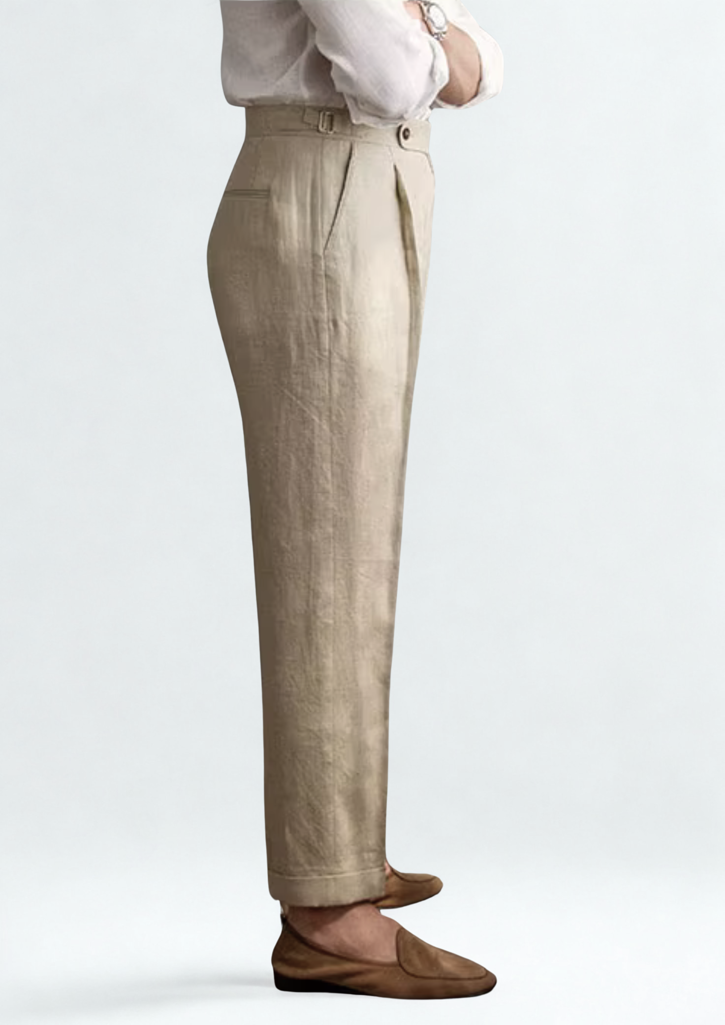 Vellori Coastal Pleated Trousers - Sand