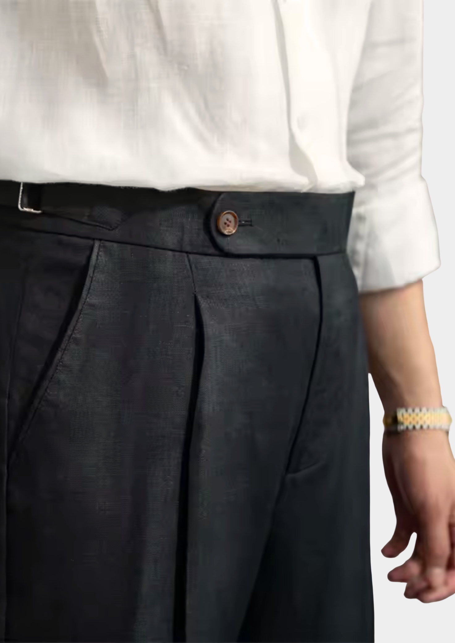 Vellori Coastal Pleated Trousers - Black