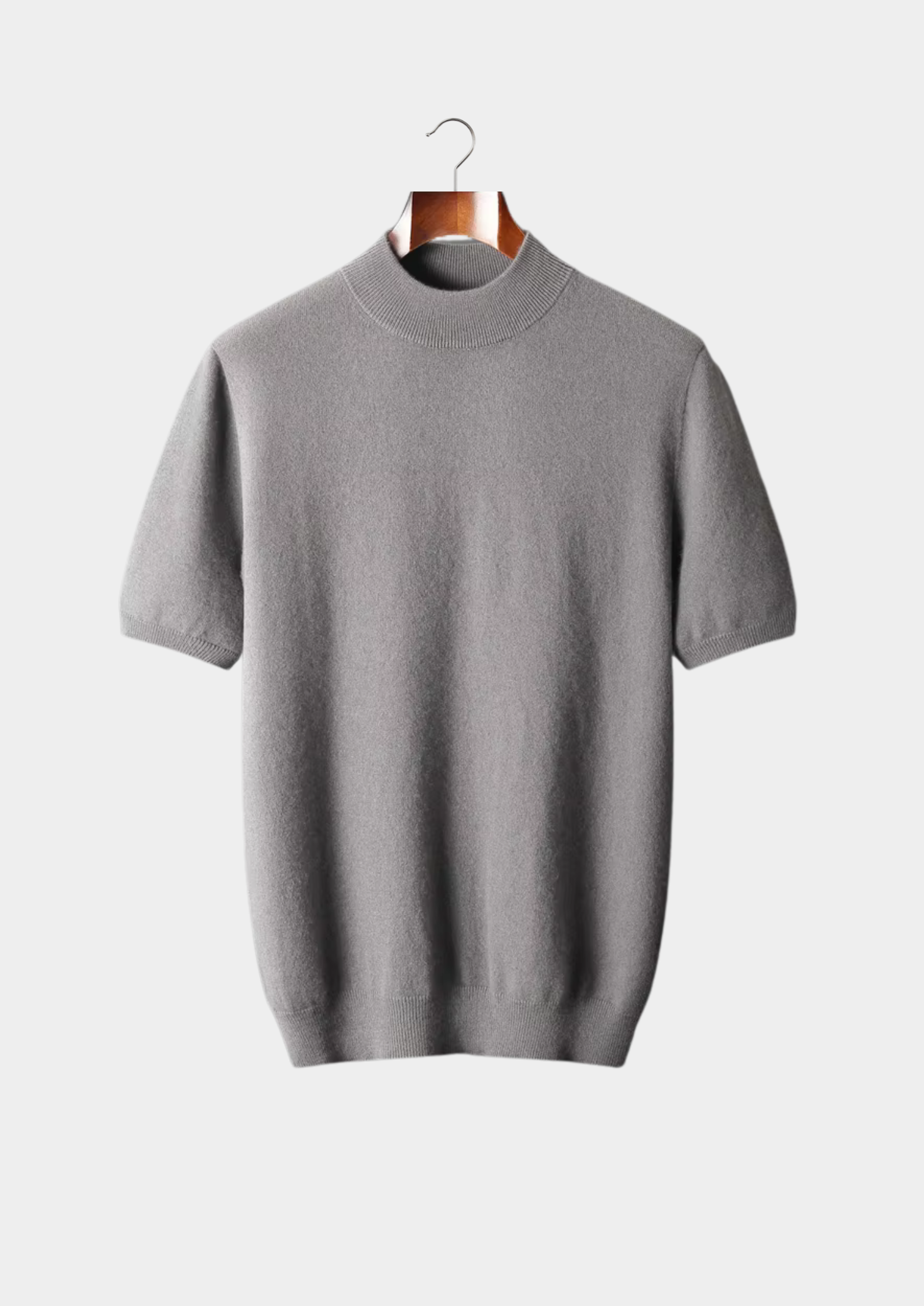 Vellori Pure Cashmere Mock Neck T-Shirt