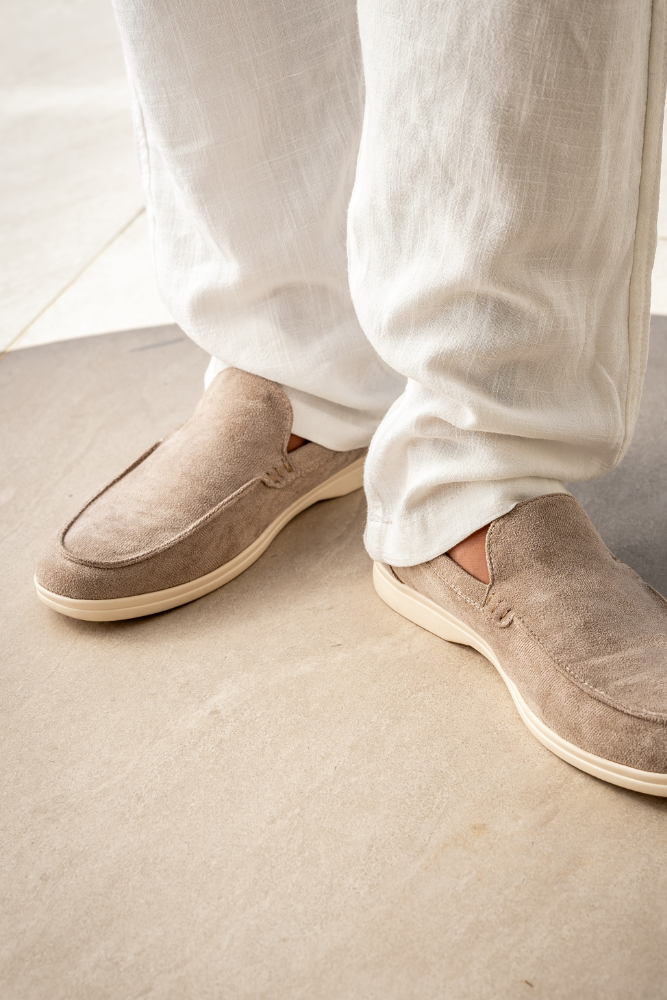 Vellori Suede Loafers - Ivory