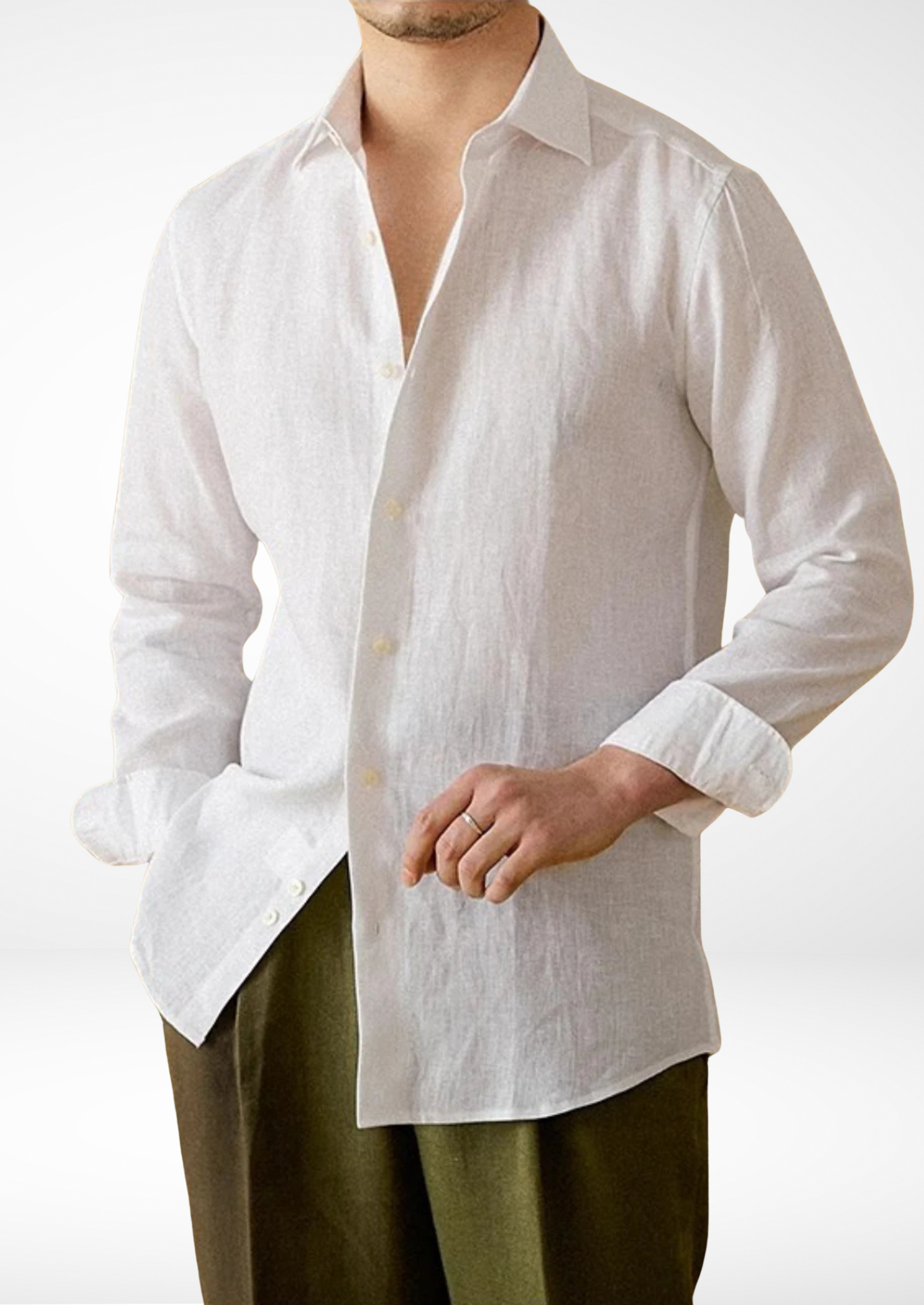 Riviera Pure Linen Shirt - White