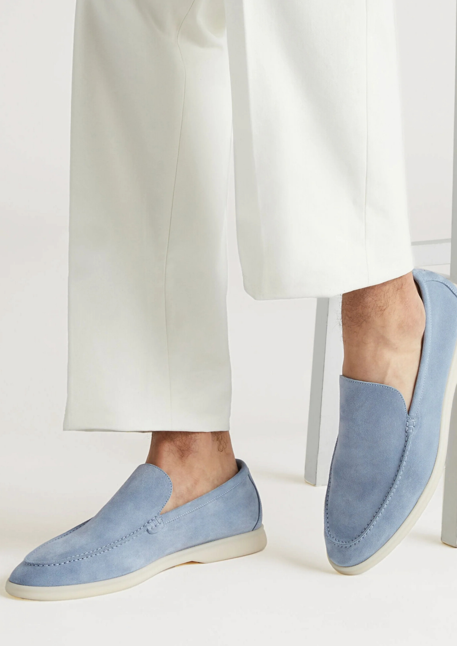 Vellori Suede Loafers - Baby Blue